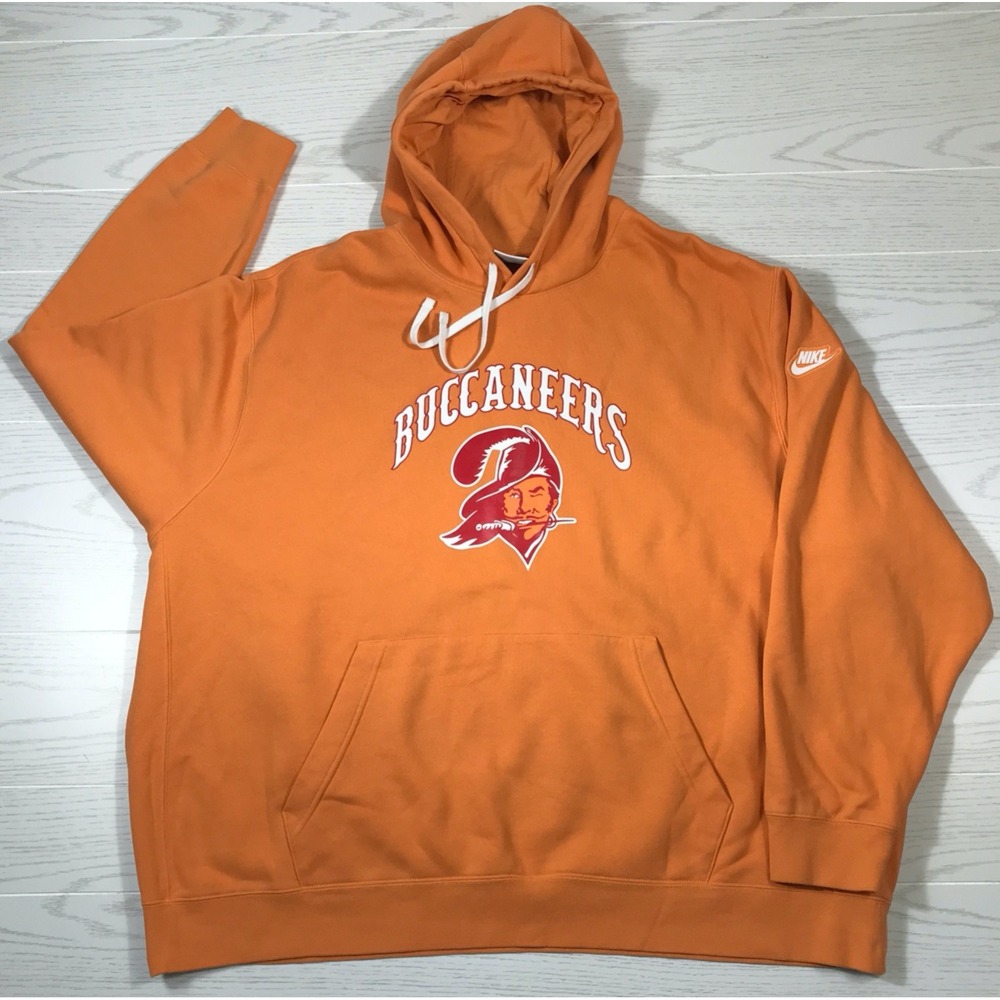 Nike Tampa Bay Buccaneers Hoodie Mens 4XL Orange Cotton Blend Pullover Football
